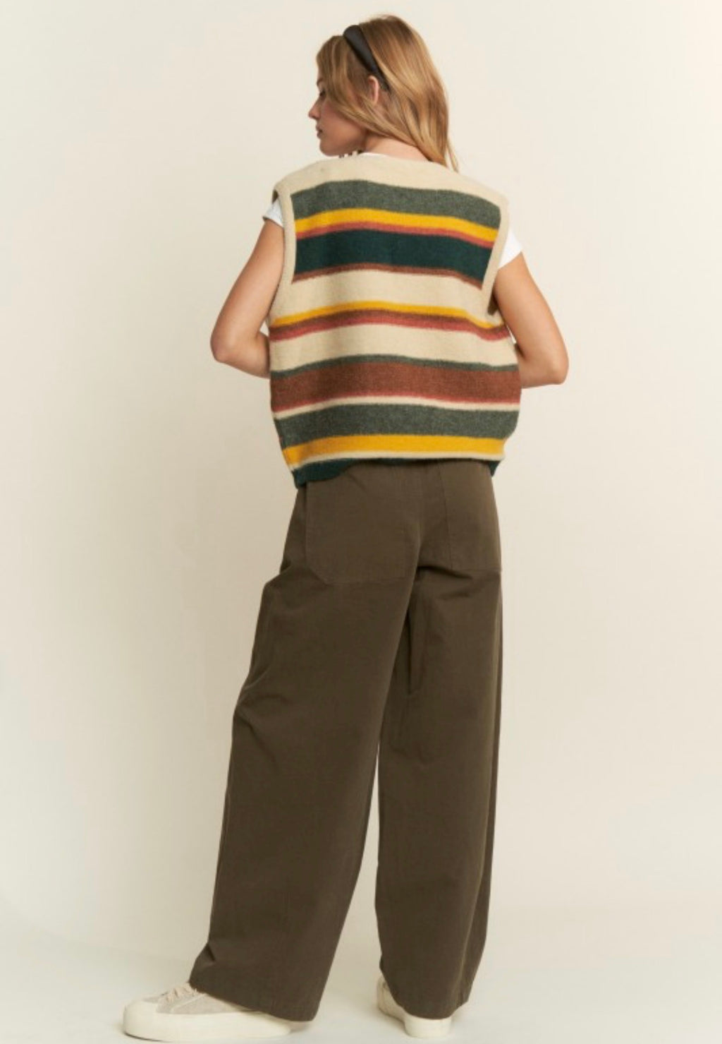 Cotton wide leg pants olive
