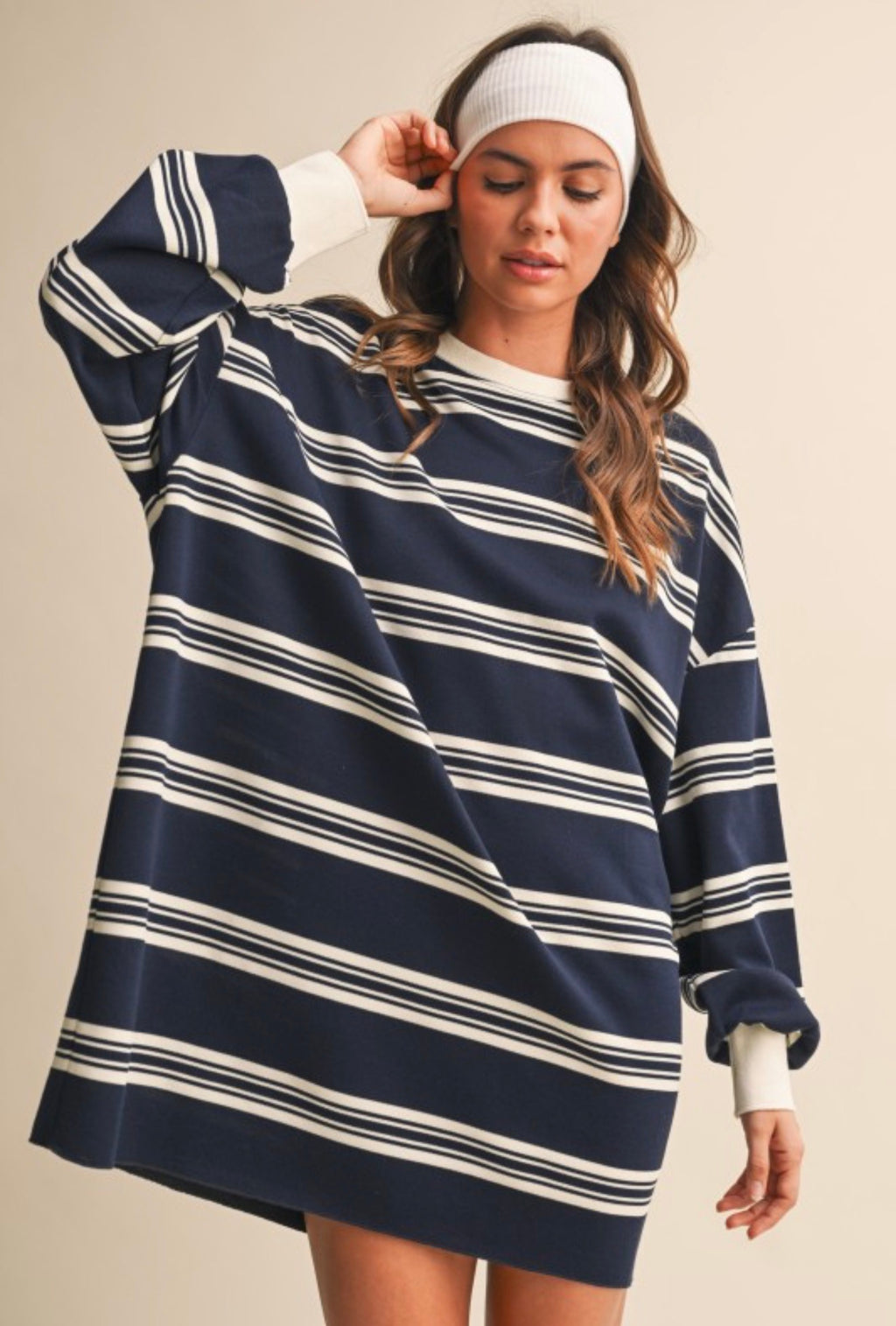 Striped oversize mini Dress